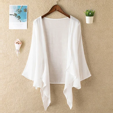 white blouse Винтажная льняная рубашка женское кимоно кардиган асимметричный верх летний Кардиган белая блузка корейские женские топы и блузки Boho - Цвет: white blouse