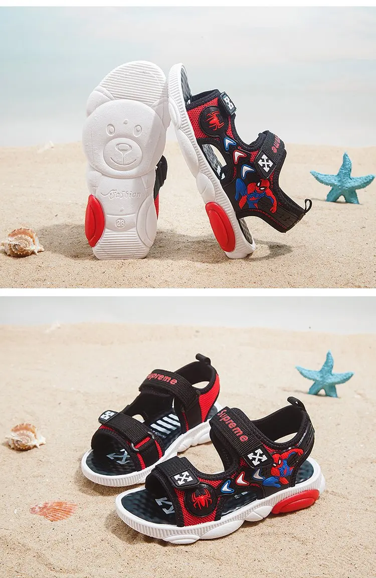 ZYJ Kids Spiderman Summer Sandals Garden Boys Girls Cartoon Bear Spider Man Shoes Sport Anti Slip Baby Beach Sandal Shoes (15)