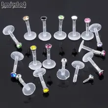 Imixlot 10/16 шт. из гибкого биопласта кольцо для пирсинга губ кольцо Спиральные серьги ушной хрящ шпильки для пирсинга смешанные Цвет тоннелей, бижутерия для пирсинга