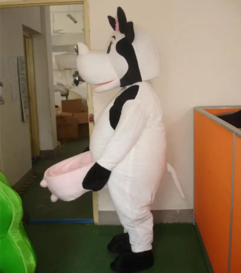 Hot Sale Professional Cute Mascot Costume Adult Size Milk Cow Mull