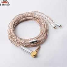 OKCSC 8 Núcleo de Cable MMCX 7N Solo Cristal Plateado de Plata y Cobre Cable de Actualización para Shure SE846, SE535, SE315, SE215, UE900