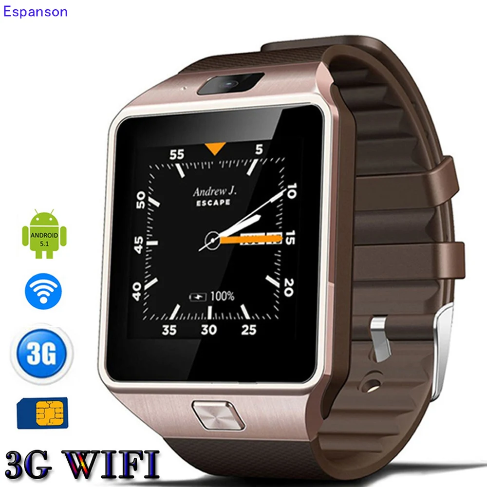 

Espanson QW09 Smart Watch WristWatch Support WIFI Bluetooth 4.0 3G GPS SIM Camera Sport Pedometer Sleep Monitor Track Smartwatch
