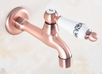 

Antique Red Copper Outdoor Faucet Garden Water Tap / Mop Pool Faucet / Laundry Sink Cold Water Tap Bidcock Faucet Bav328