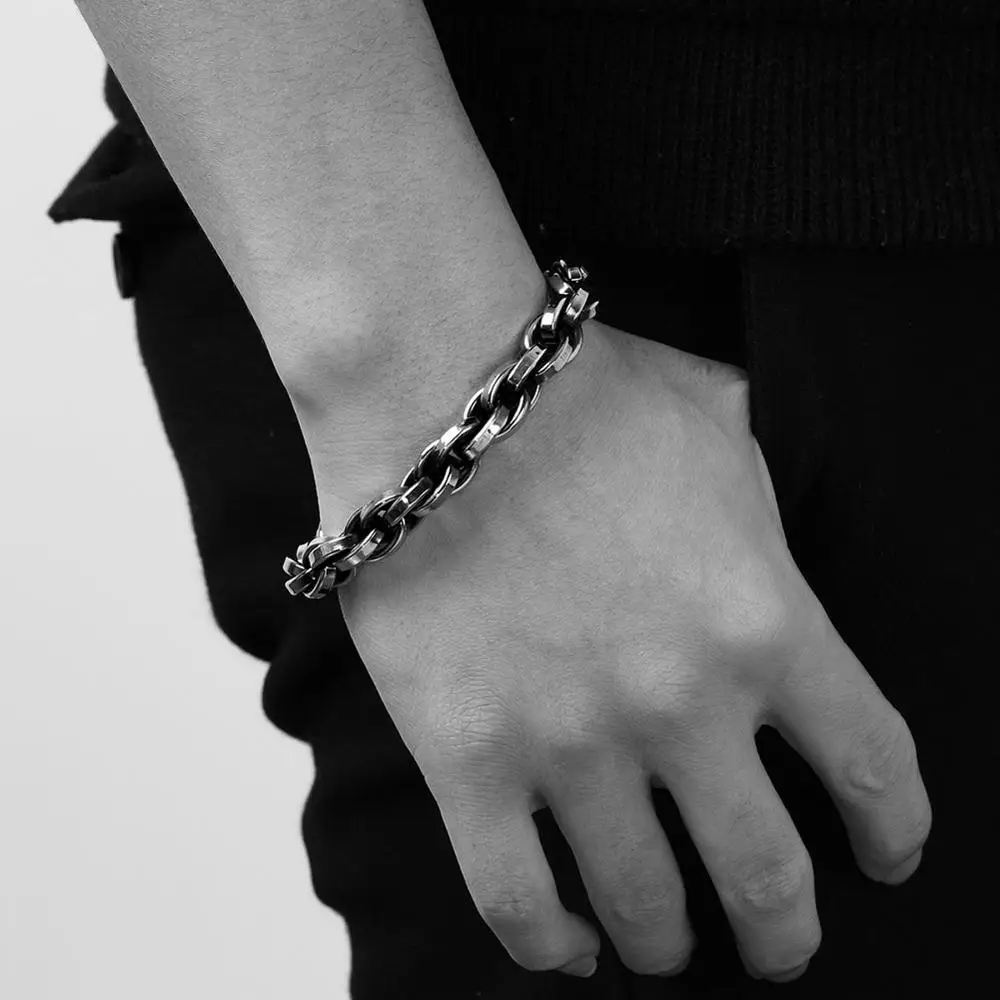 925 серебряные браслеты для женщин шары цепь форма Простые Модные Изящные ювелирные Браслеты& Браслеты Винтаж Рок мужской браслет