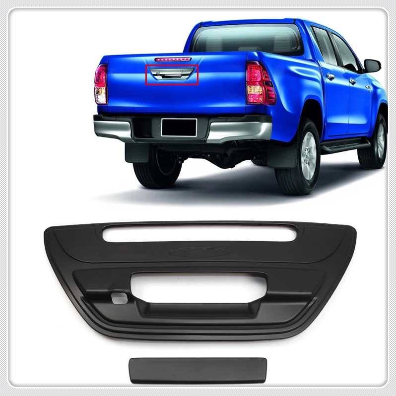 Для Toyota Hilux Revo 2016 2017 2018 ABS пластик черный Автомобильный задний ворот задняя дверь