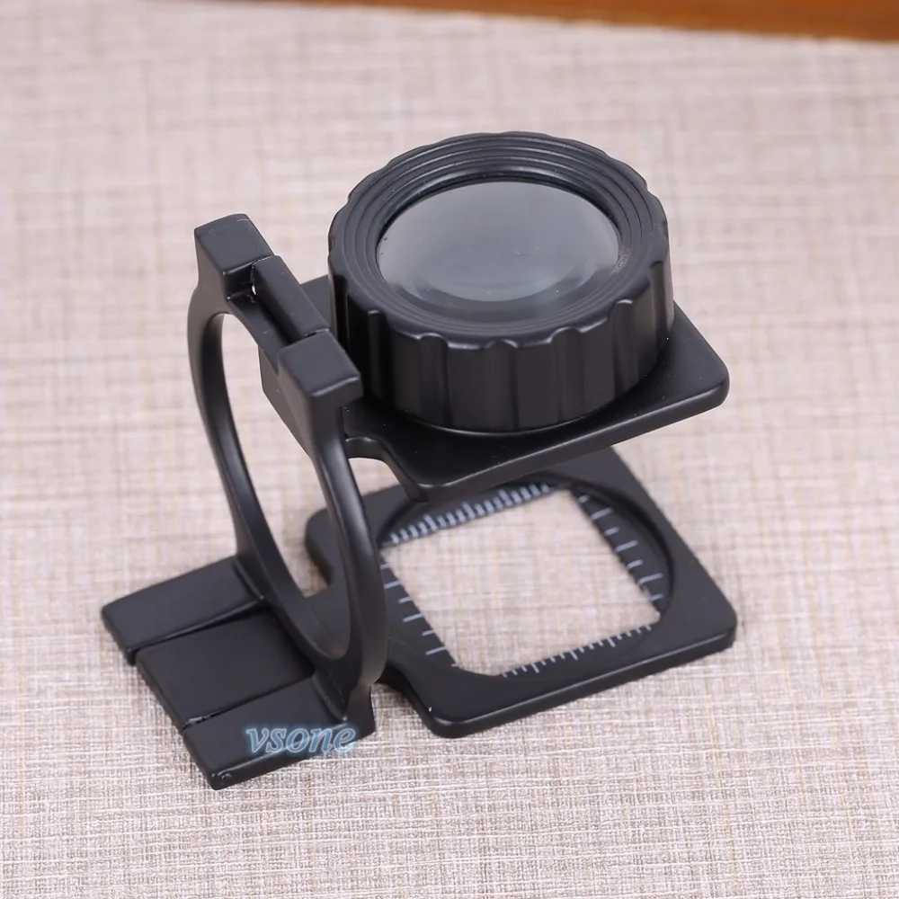 

Loupe 20X Jewelry Fabric Scale Magnifying Measure Glass Fresnel Lens Pocket Portable Lupa Desktop Foldable Stand Magnifier