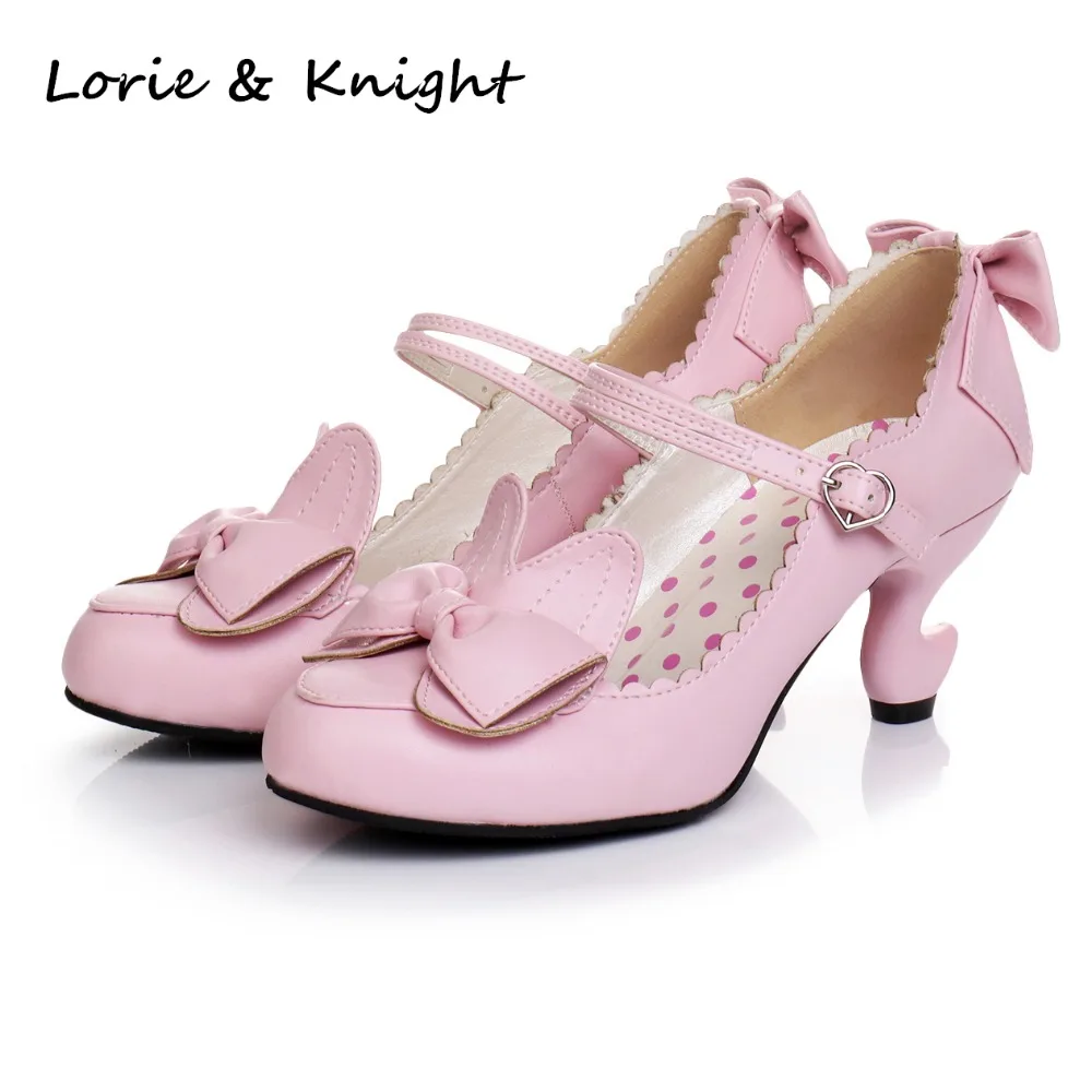 Japanese Cute Rabbit Ear Fantasy Heels Mary Jane Shoes Lolita Cosplay High Heel Pumps