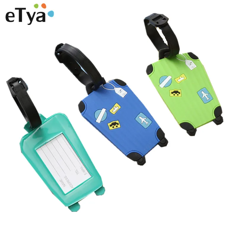 

eTya Suitcase Luggage Tags Cartoon Travel Accessories Women Men Girl Name ID Tag Address Holder Identifier Label Tag