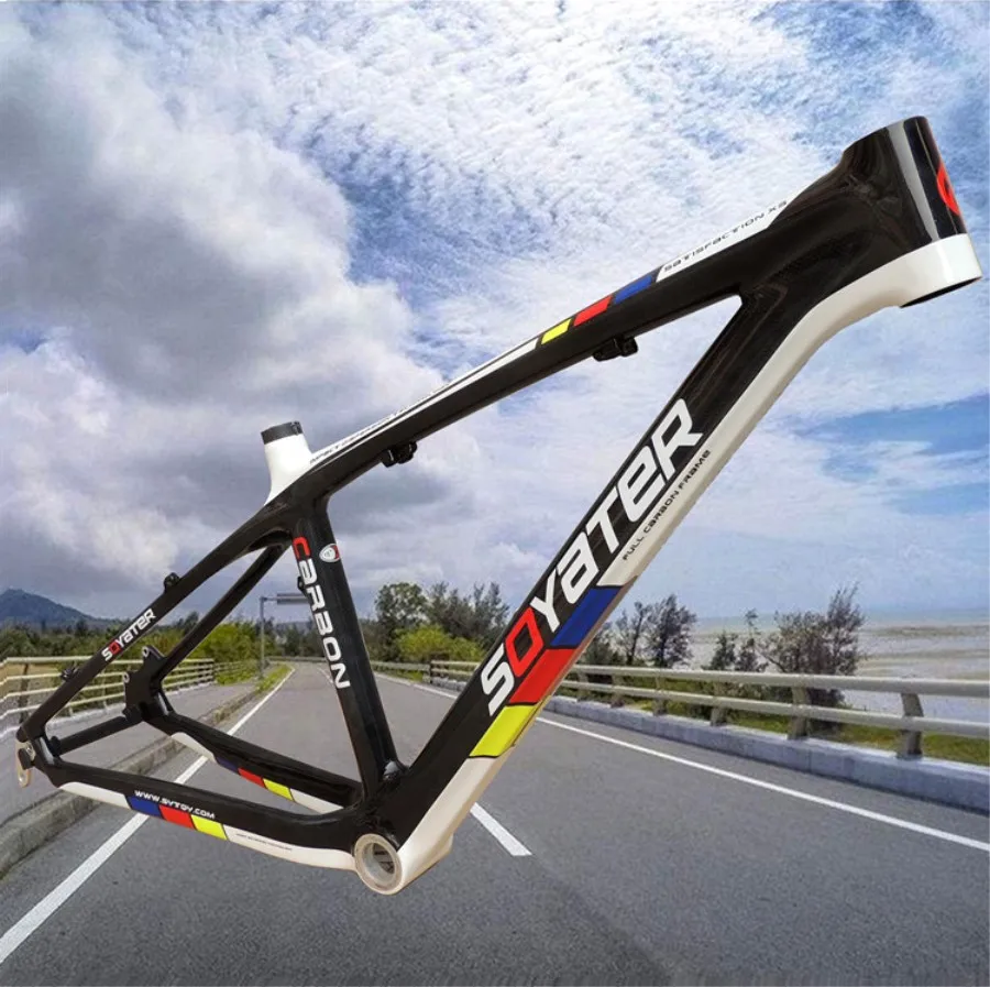 

SOYATER 26 inch mountain bike carbon fiber frame straight tube ultra light disc brake 15 inch frame