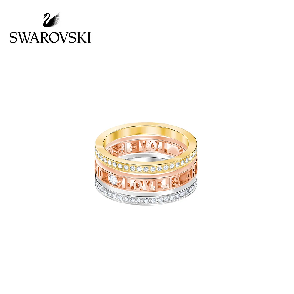 

Original Genuine Swarovski ADMIRATION Romantic letters fold rings woman crystal ring accessories Hand ornament 5409700