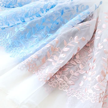

2Yards High Quality African French Organza Lace Fabric Guipure Embroidered Tulle Lace For Nigerian Wedding Dress Skirt Material