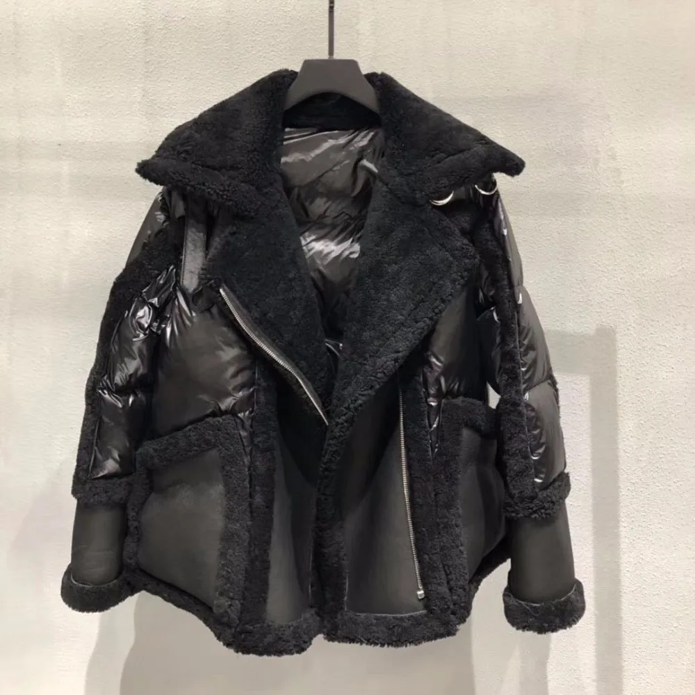 2018 new fashion silver color women real fur and leather coats genuine sheepskin and lamb sheep fur turn down collar outwear 2018 new fashion silver color women real fur and leather coats genuine sheepskin and lamb sheep fur turn down collar outwear