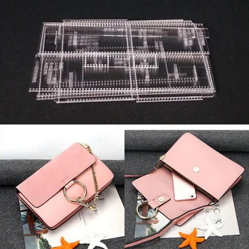 

1set DIY Acrylic Leather Template Home Handwork Leathercraft Sewing Pattern Tools Accessory Shoulder Bag 240x150x70mm