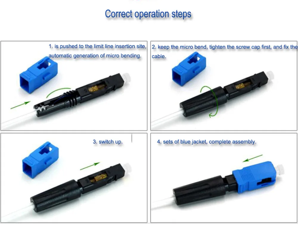 Single Mode Optic Fiber Fast Connector, Incorporado