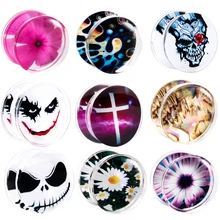 TIANCIFBYJS акриловые ушные датчики конус и пробка растяжки комплект прозрачный уха плоти тоннеля измерители туннели для пирсинга уха