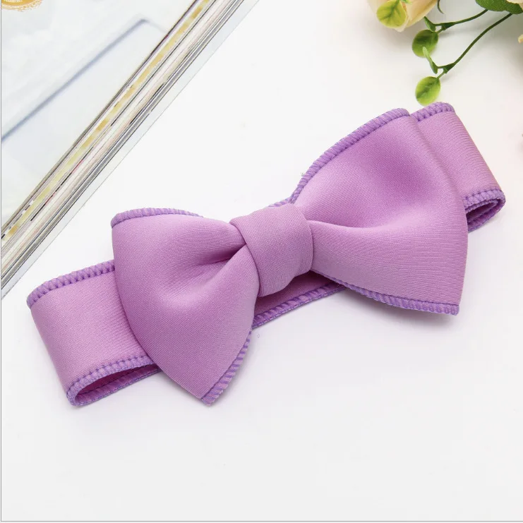 Fashion kids infant child girls head wraps tiara elastic ribbon headband satin big bows headwrap hair bands Accessories For Party (9)