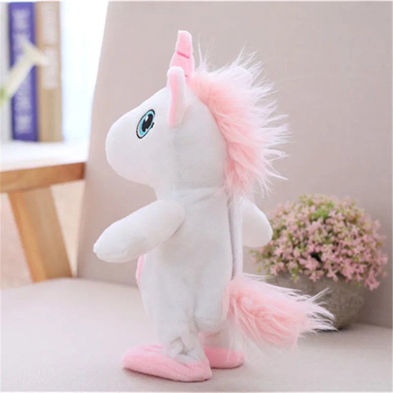 Robot Unicorn Sound Control Interactive Unicorn Electronic Toys Plush Pet Unicorn Toy Walk Talk Toys For Children Birthday Gifts