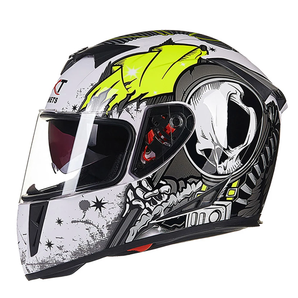 GXT мотоциклетный шлем флип-ап мотокросса шлемы мужские Полное Лицо мото шлемы мотоцикл Capacete Casco мото с двойным объективом - Цвет: A2