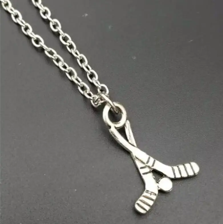 10 PCS sticks Hockey Charms Pendant 
