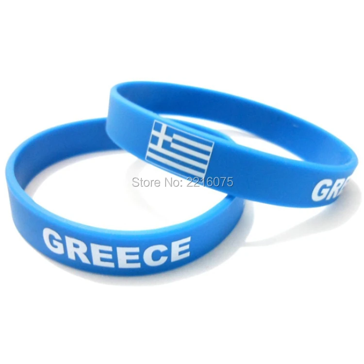 300pcs Flag Greece wristband silicone bracelets free shipping by DHL