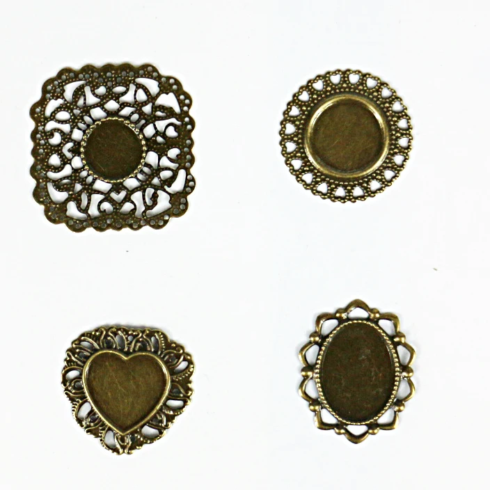 VintagemetalholloweddecorationembellishmentironscrapbookingDIYhandmademetalpad40pcs