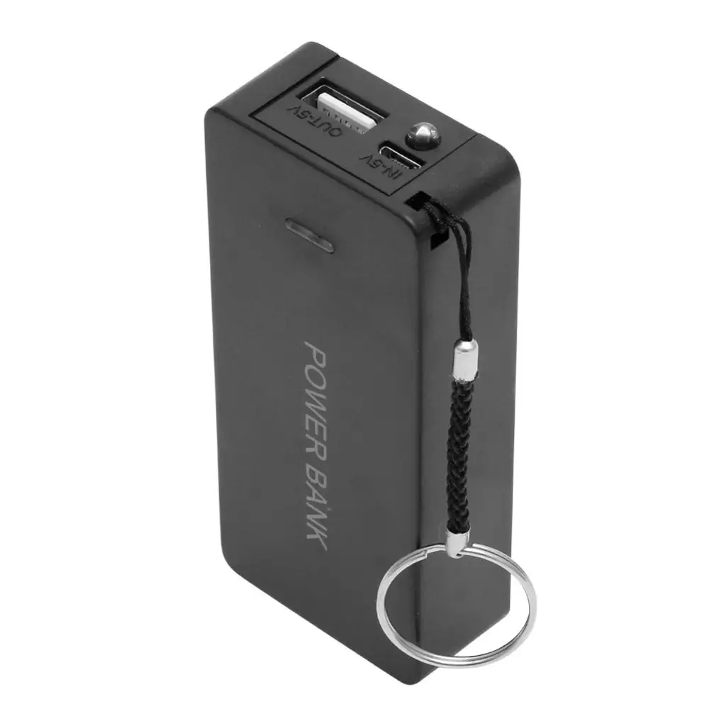 5V 1A 2x18650 Батарея Мощность банк чехол с светодиодный DIY коробка Зарядное устройство для сотового телефона - Цвет: Black
