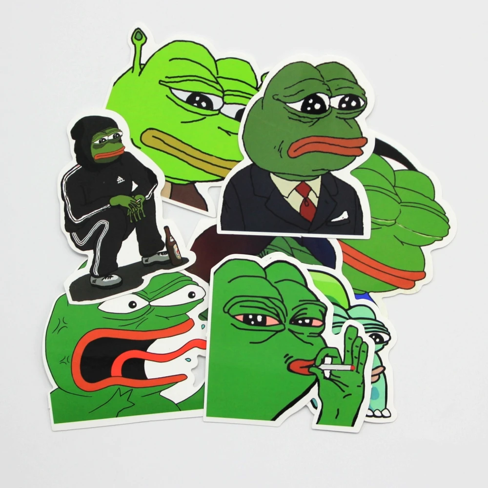 8 шт./лот Pepe Sad Лягушка забавная наклейка для автомобиля ноутбука багаж скейтборд мотоцикл сноуборд телефон наклейка игрушка наклейка s