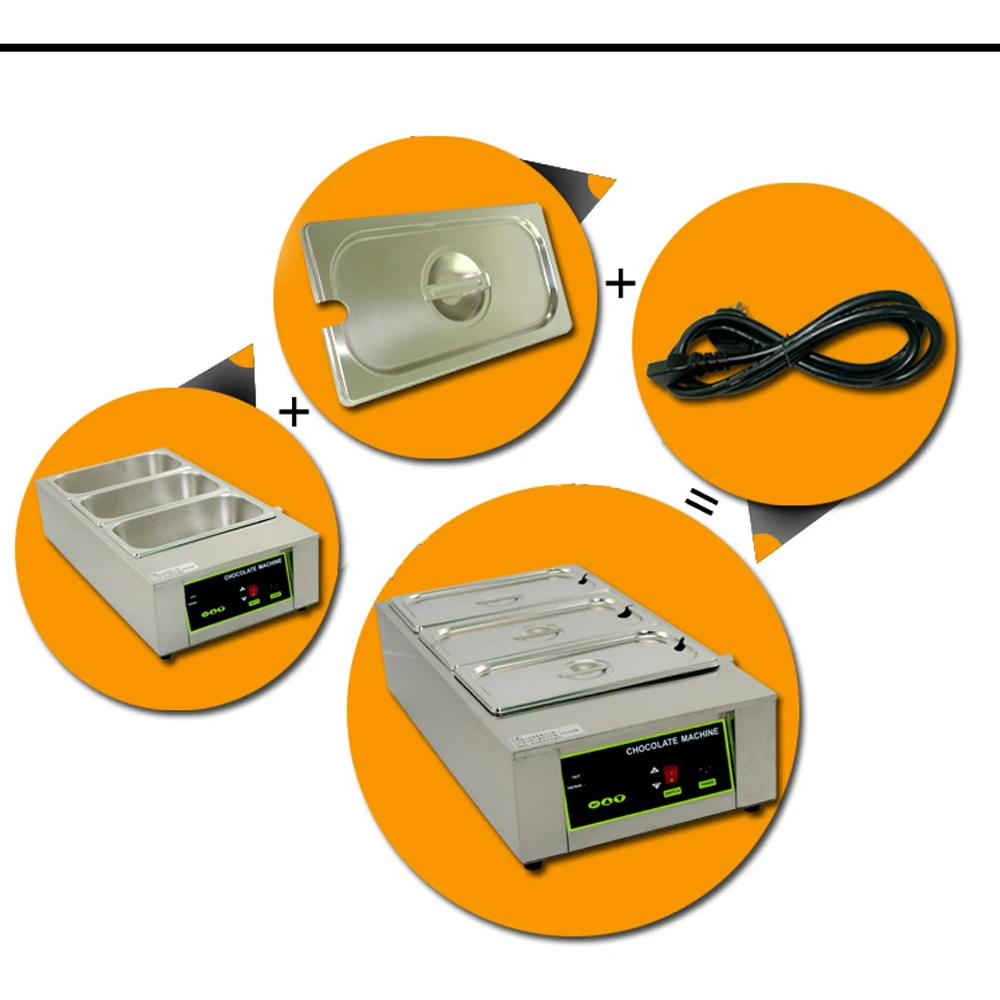 ITOP коммерческие шоколадные фонтаны, 3 горшка 12 кг шоколадные плавильные котлы машина для вечерние и свадебные DIY шоколадные кондитерские инструменты