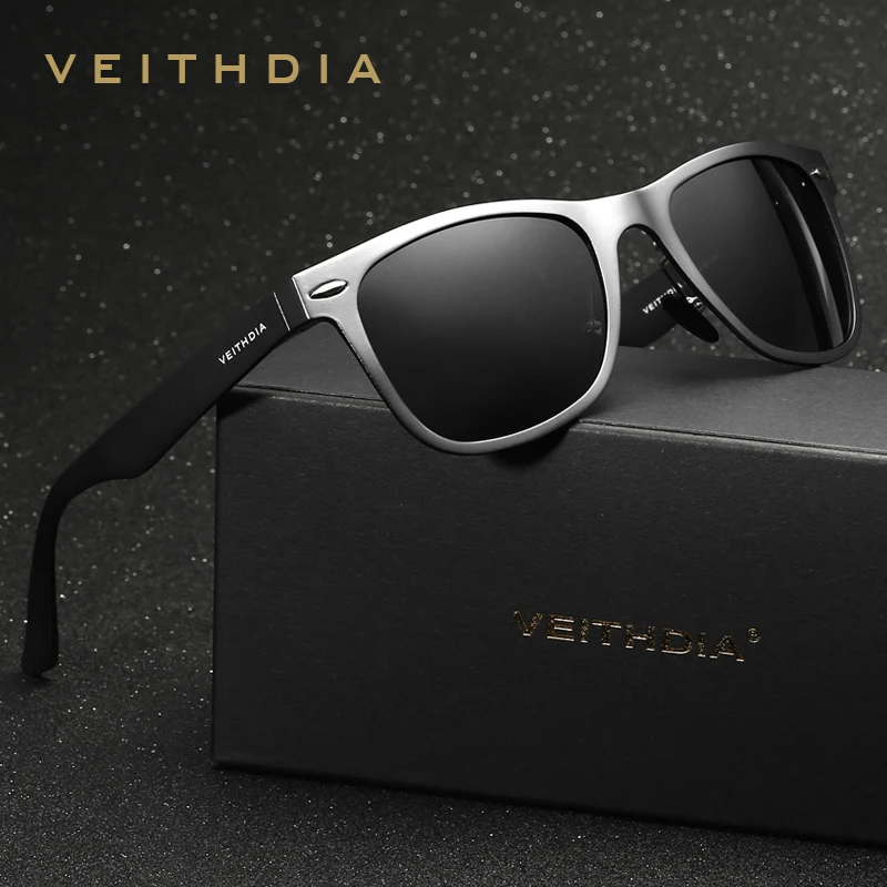 Comprar Gafas de sol con espejo polarizadas marca VEITHDIA Unisex cuadradas de aluminio para hombres accesorios para gafas femeninas