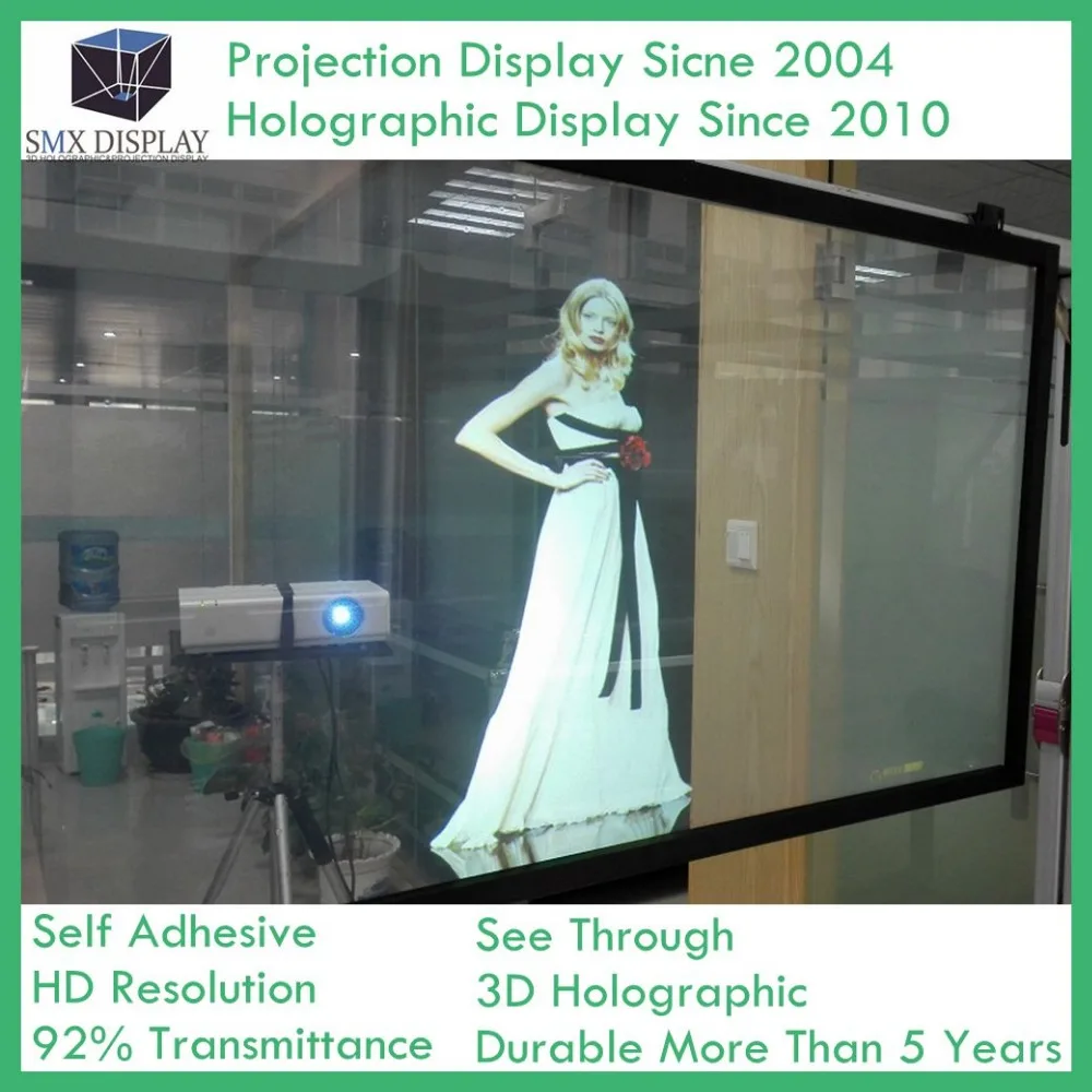 1 52x10 м голографические проекции экран пленка 3D Holo магазин окно реклама|holographic