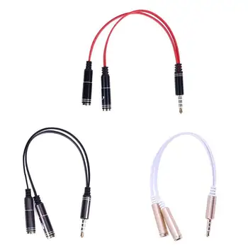 

2in1 3.5mm Stereo Audio Male to 2 Female Headphone Microphone Y Splitter Audio Cable Cord Wire Adapter for PC Notebook Laptop