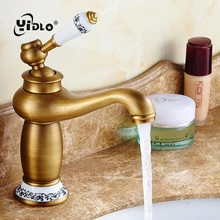 Bathroom Antique Tap Basin Faucet Vintage Kitchen Sink Tap Decorative Ceramic Brass Tap Basin Mixer Water Bronze Faucet A15 vintage copper sink faucet water tap