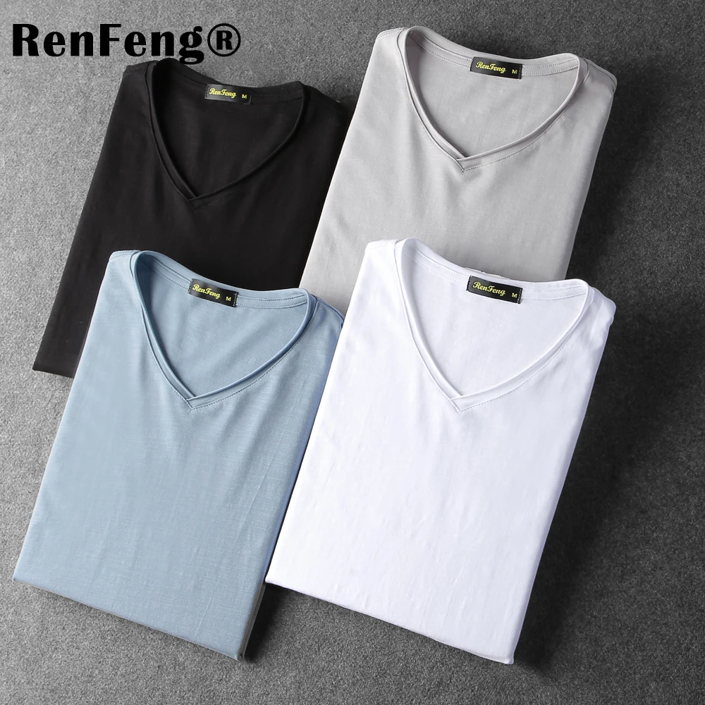 Bamboo Fiber Hot Sale New spring high-elastic cotton Underwear men's long sleeve v neck tight t Undershirts men shirts (2)