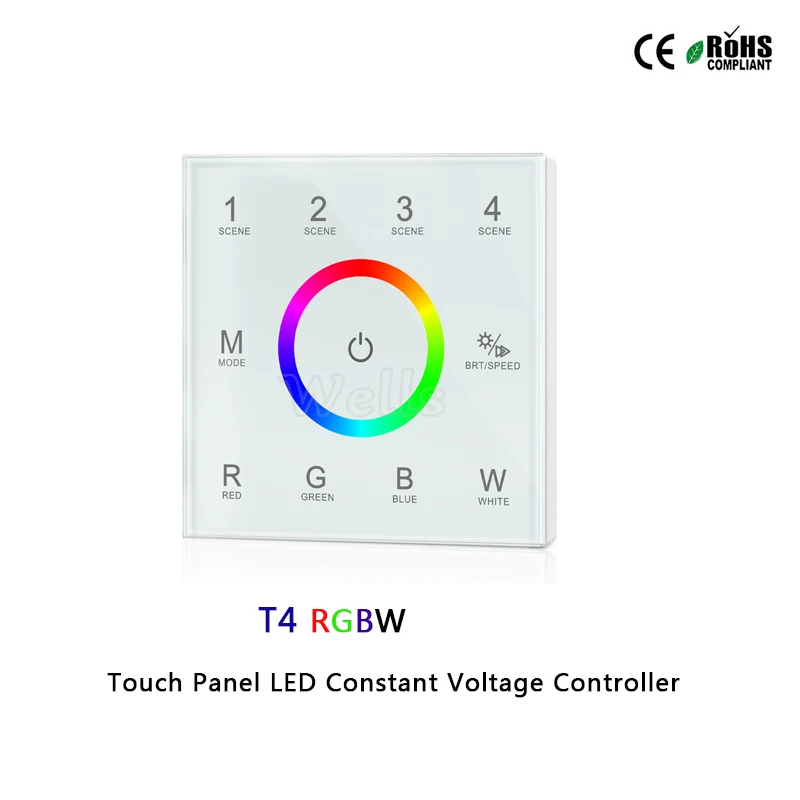T1/T2/T3/T4 2,4G настенный сенсорный Панель светодиодный постоянного Напряжение контроллер для одного цвета/цветовая температура/RGB/RGBW светодиодный полосы
