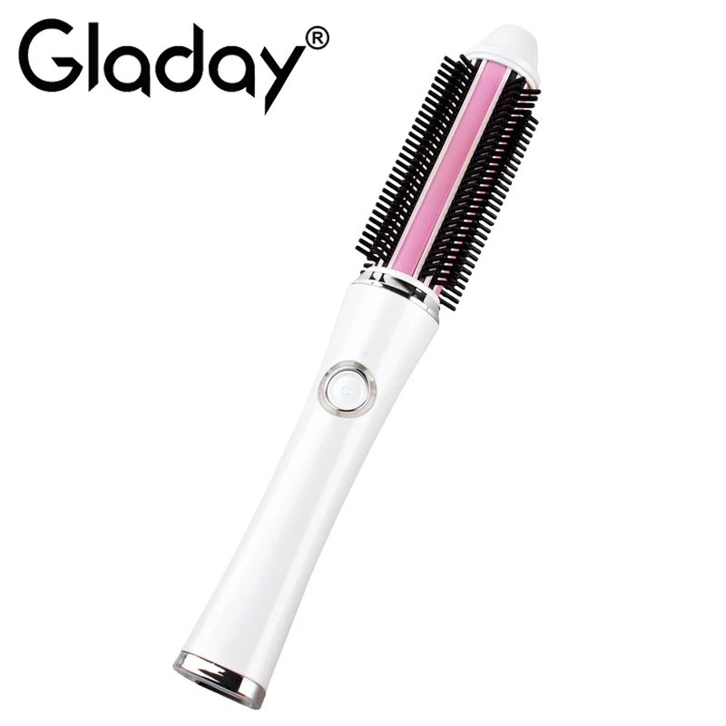 Gladay USB portable wireless charging hair curling professional Ceramic coating hair curler iron Hair Curl Styling Tool