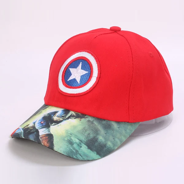 Капитан Америка бейсбольная кепка для детей мальчиков Snapback Лето Хип Хоп шляпа мультфильм Регулируемый дышащий Открытый аксессуар - Цвет: red