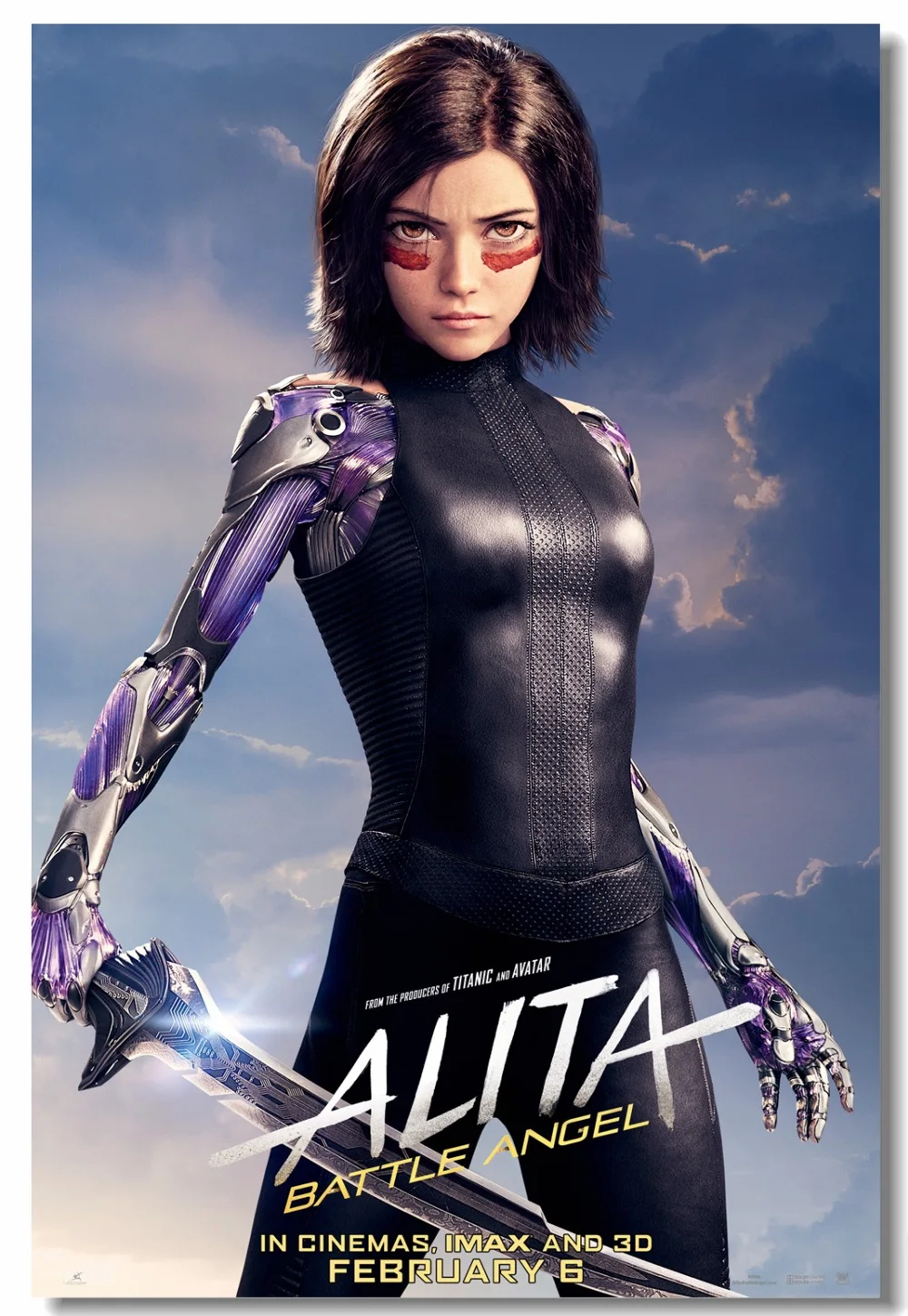 Индивидуальные холщовые настенные украшения Постер Alita Battle Стикеры с ангелом