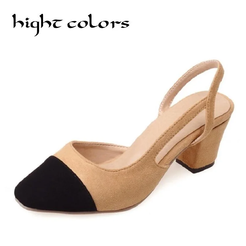 Printemps Dames Pu Talon Femme Pu Femmes Sandales wine beige Parti Red Taille Sur Noir Hight Suede 10 Pompes Carré Marque black Couleurs Suede 43 Chaussures Glissement Grande ~ Beige gqxgz0wOP