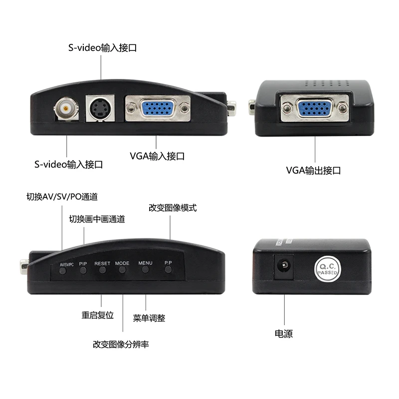 BNC к VGA видео конвертер S-Video вход к ПК VGA выход адаптер цифровой коммутатор коробка для ПК ТВ камера DVD DVR