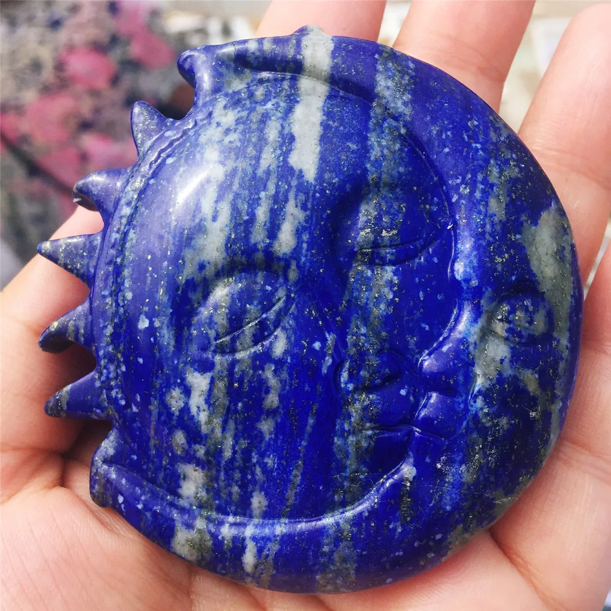 1 шт. АААА натуральный кристалл lapis carvings солнце и луна Единорог из горного хрусталя статуи украшенные рождественские подарки