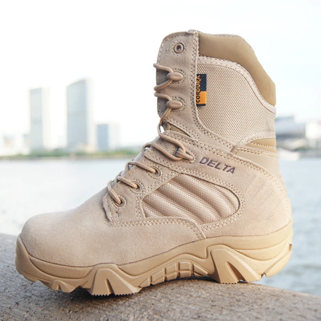 Hiking Outdoor Boots For Men Breathable Leather Zipper Military Tactical Boot Man Camping Climbing Trekking Sneaker Shoes