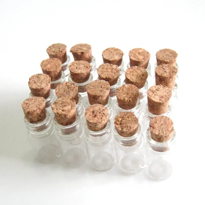 

20 Pcs 10x18mm 0.5ml Wish Bottles Tiny Small Empty Clear Cork Glass Bottles Vials For Wedding Holiday Decoration Christmas Gifts
