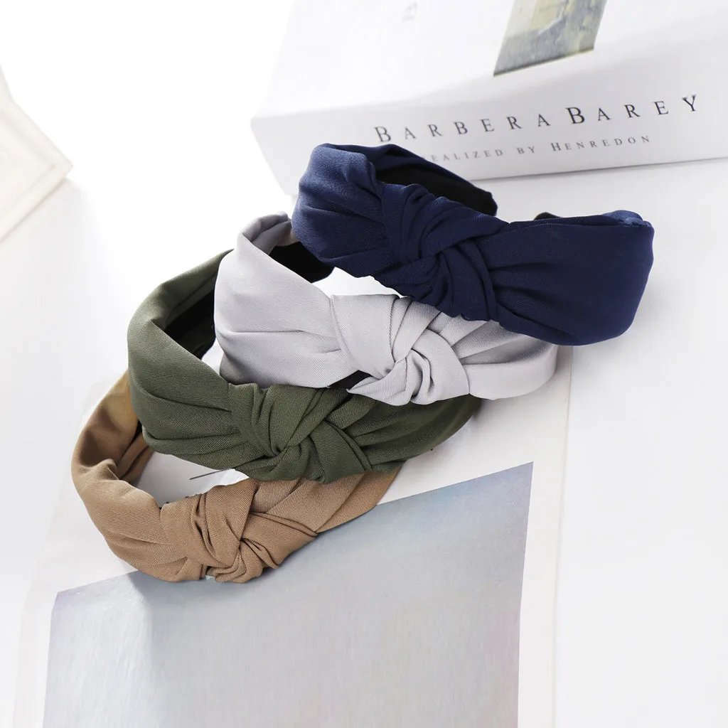 

Haimeikang Solid Colors Hair Knotted Hair Band for Women Headbands with Bow Hairbands Headwear 2019 New Arrival Bow