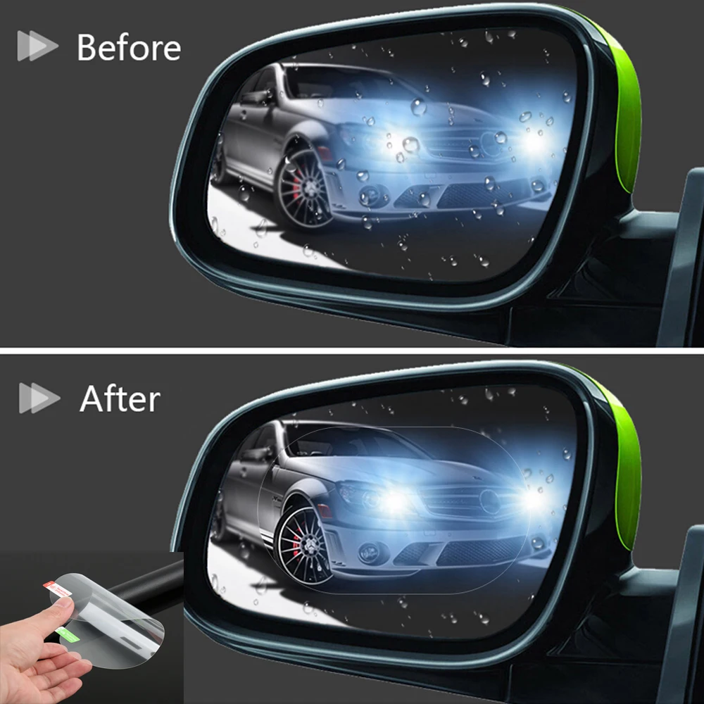 

1pair Car Stickers Waterproof Anti-fog Scratch Anti-reflective Car Rearview Mirror Protective Film High Definition Auto Products