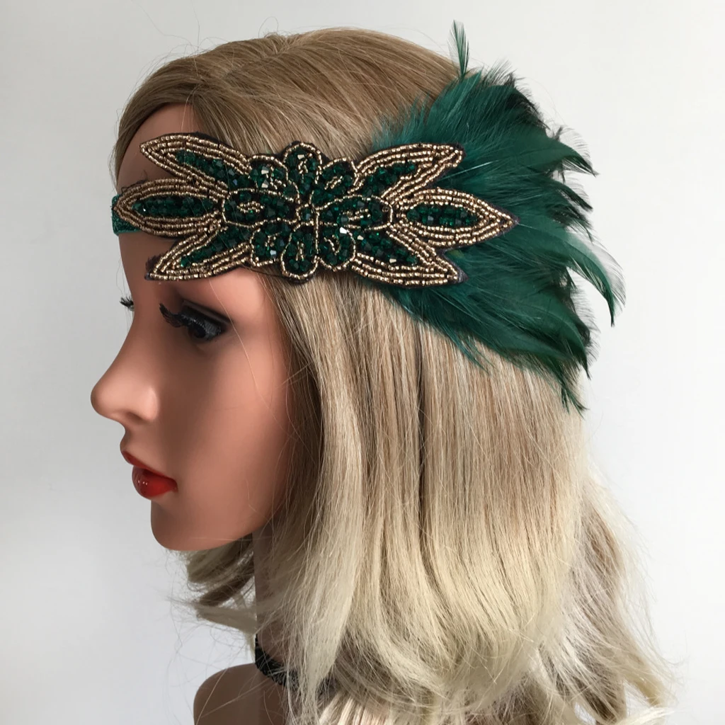Feather Headband Gatsby 1920s Flapper Fascinator Party Bridal Prom Headpiece