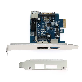 

PCI-e to Power eSATA + USB3.0 + 9pin USB2.0 Adapter Converter Card with SATA Power Socket