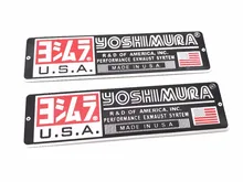 2 pcs aluminum Motorcycle reflective applique sticker exhaust pipe electric pedal automobile race decoration yoshimura stickers
