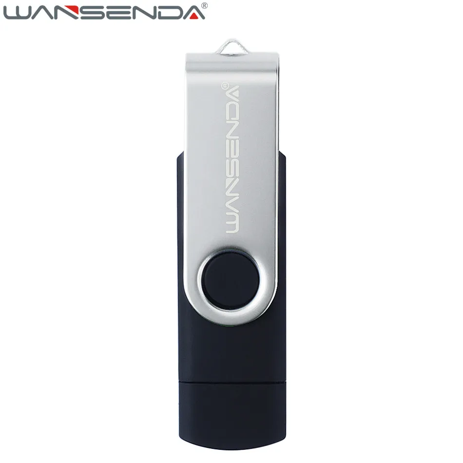 Wansenda USB 2,0 Смартфон Android OTG USB флеш-накопитель для Android/PC карта памяти 8 ГБ 16 ГБ 32 ГБ 64 Гб 128 ГБ 256 ГБ - Цвет: Черный