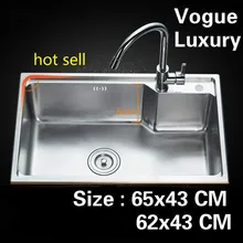 Роскошная кухонная посуда, одиночная кормушка для раковины, пищевая 304 нержавеющая сталь, горячая Распродажа 65x43/62x43 см