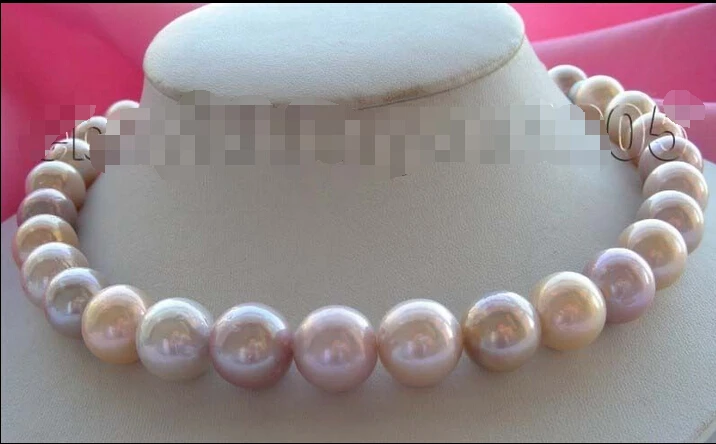 

FREE shipping>>>>>Huge SIZE Genuine Natural 12mm Multicolor Round Pearl Necklace #f1596!